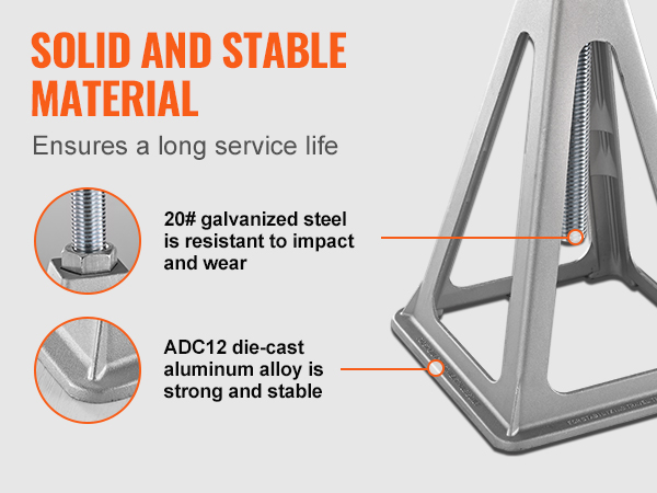Chandelles aluminium de stabilisation pour camping-car Roc line RG-413182C