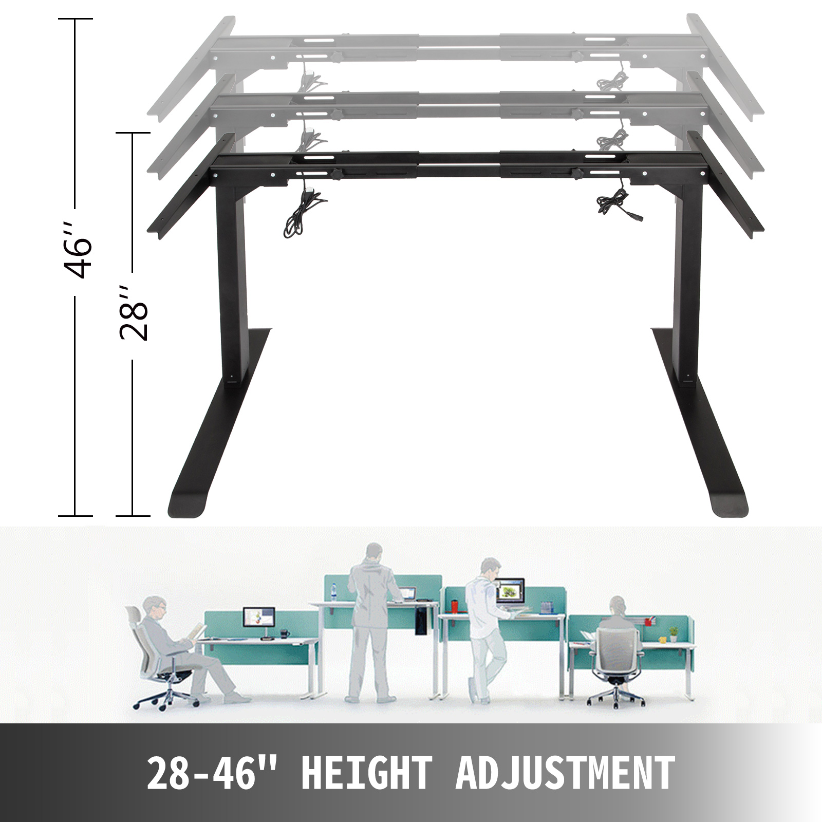 Electric Sit to Standing Height Desk Frame Dual Motor Ergonomic ...