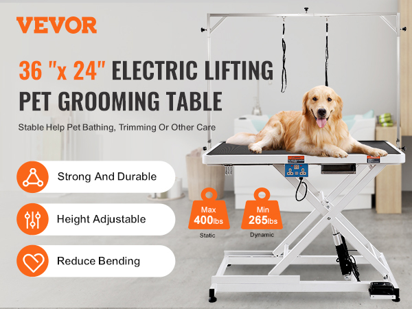 Electric dog clearance grooming tables