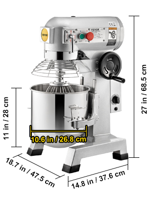 VEVOR Commercial Food Mixer, 15Qt Commercial Mixer with Timing Function, 500W Stainless Steel Bowl Heavy Duty Electric Food Mixer Commercial with 3 Speeds Adjustable 113/184/341 RPM, Dough Hook Whisk Beater Included, Perfect for Bakery Pizzeria