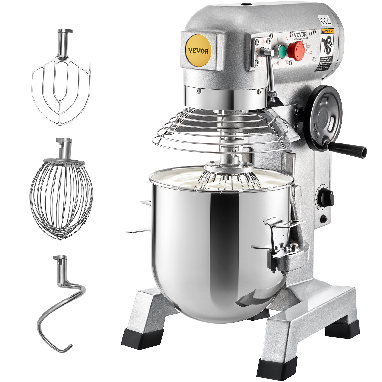 Robot Pâtissier Multifonction, 33 L, 3 Vitesses de Rotation