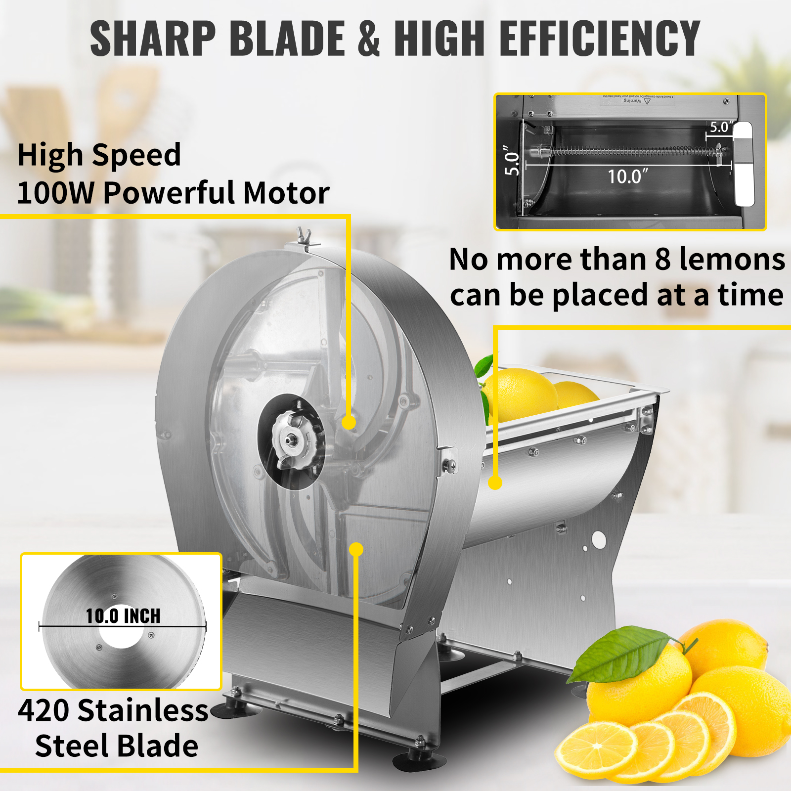 VEVOR Commercial Meat Slicer 010mm Electric Tomato Slicer Vegetable Food Cutter VEVOR AU