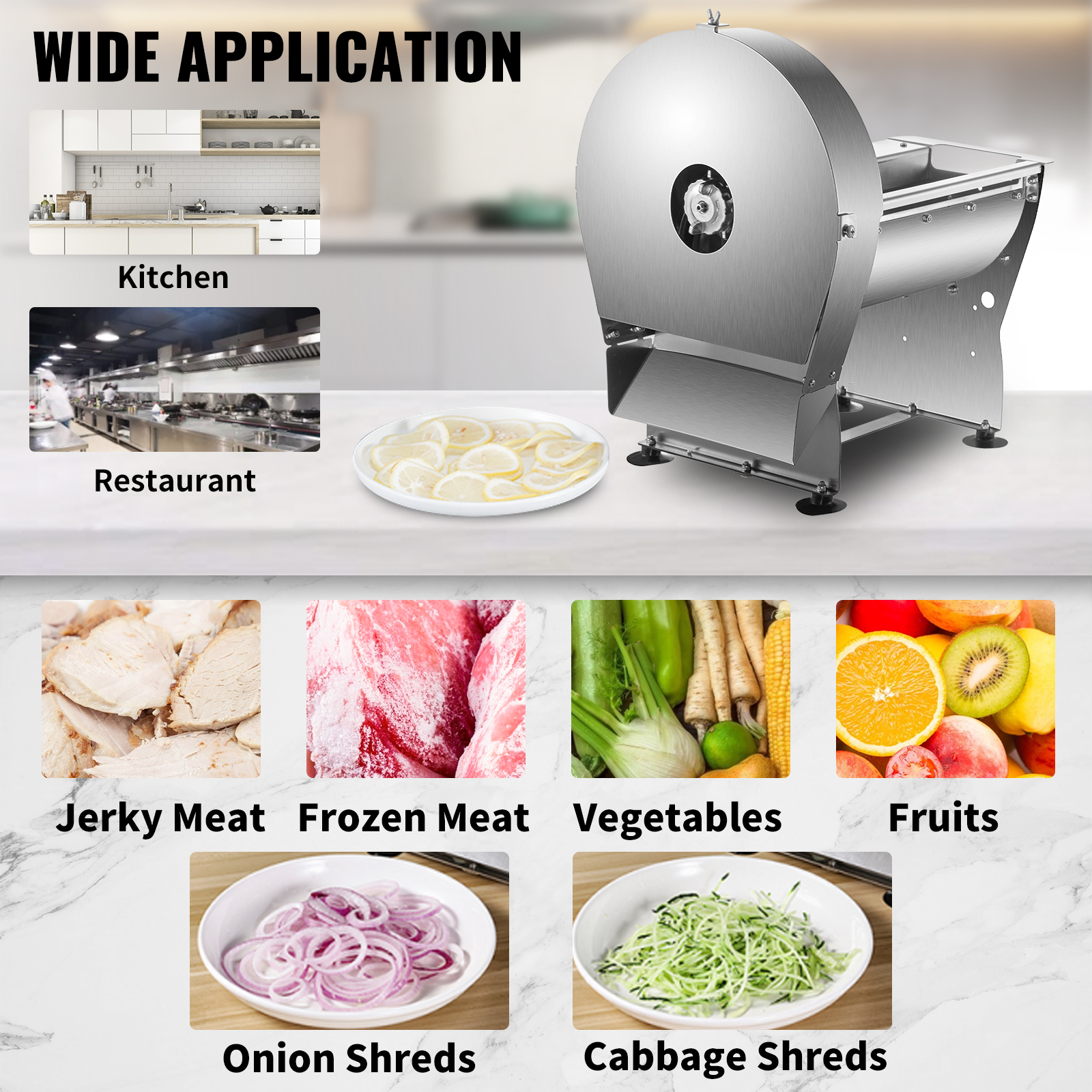 VEVOR Commercial Meat Slicer 010mm Electric Tomato Slicer Vegetable Food Cutter VEVOR AU