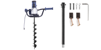 VEVOR Electric Post Hole Digger, 1200 W 1.6 HP Electric Auger Powerhead w/4" Bit, 39" Drilling Depth, Compatible with Earth Auger bit or Ice Bit, for Post Hole Digging, Drilling, Tree Planting