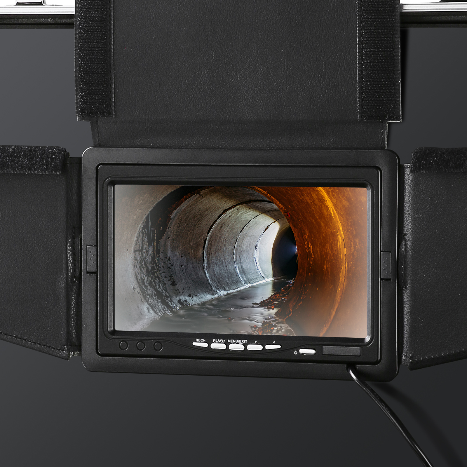  Cámara de alcantarillado boroscopio de 512 Hz, sonda  transmisora para ubicación de tuberías, cámara endoscopio de 9 pulgadas,  pantalla LCD DVR, cámara de inspección de boroscopio para inspección de  pared de