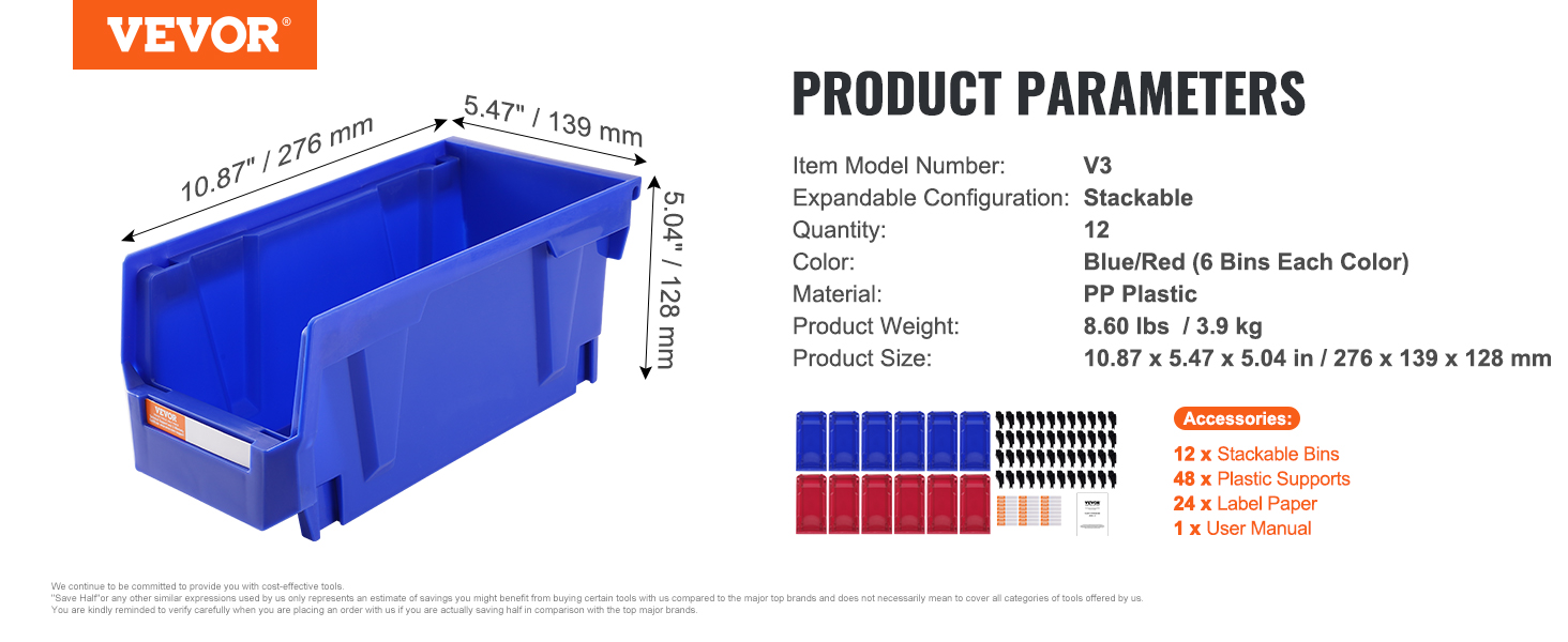 VEVOR Distributeur Forets 1-13 mm 29 Compartiments, Boîte Rangement à 3  Tiroirs 37,5x20x20 cm, Facile Identification, Empilable, Atelier
