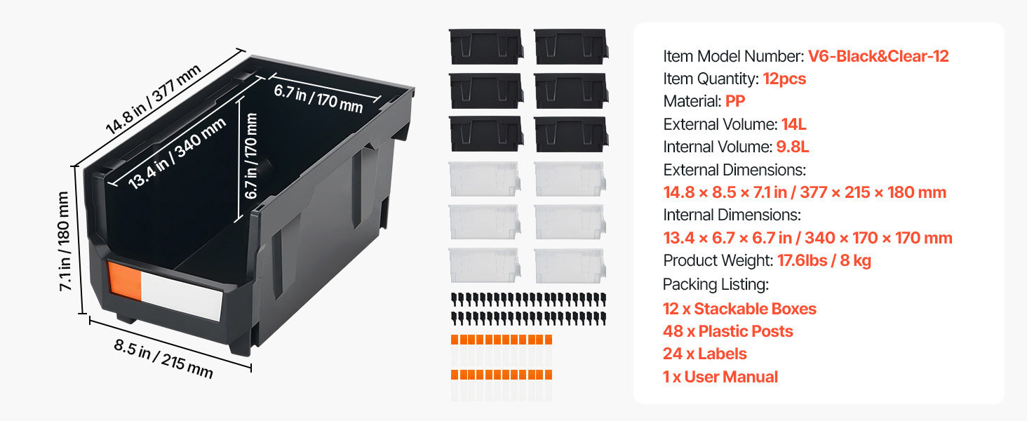 black clear bins