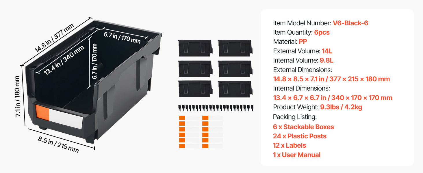black bins set