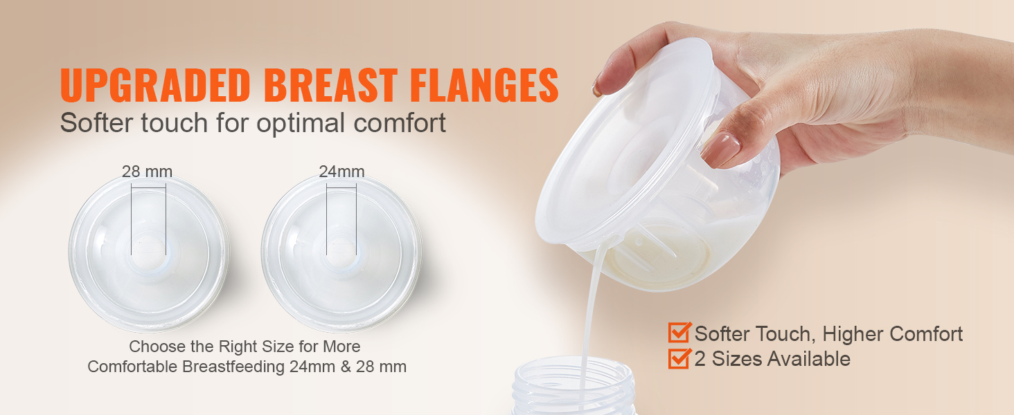 VEVOR Breast Pump, Wearable Electric Breast Pumps Hands Free, 4 Mode & 12  Levels, 300mmHg Strong Suction, Ultra-Quiet Rechargeable Portable  Breastfeeding Pump with LED Display, 24mm Insert/28mm Flange