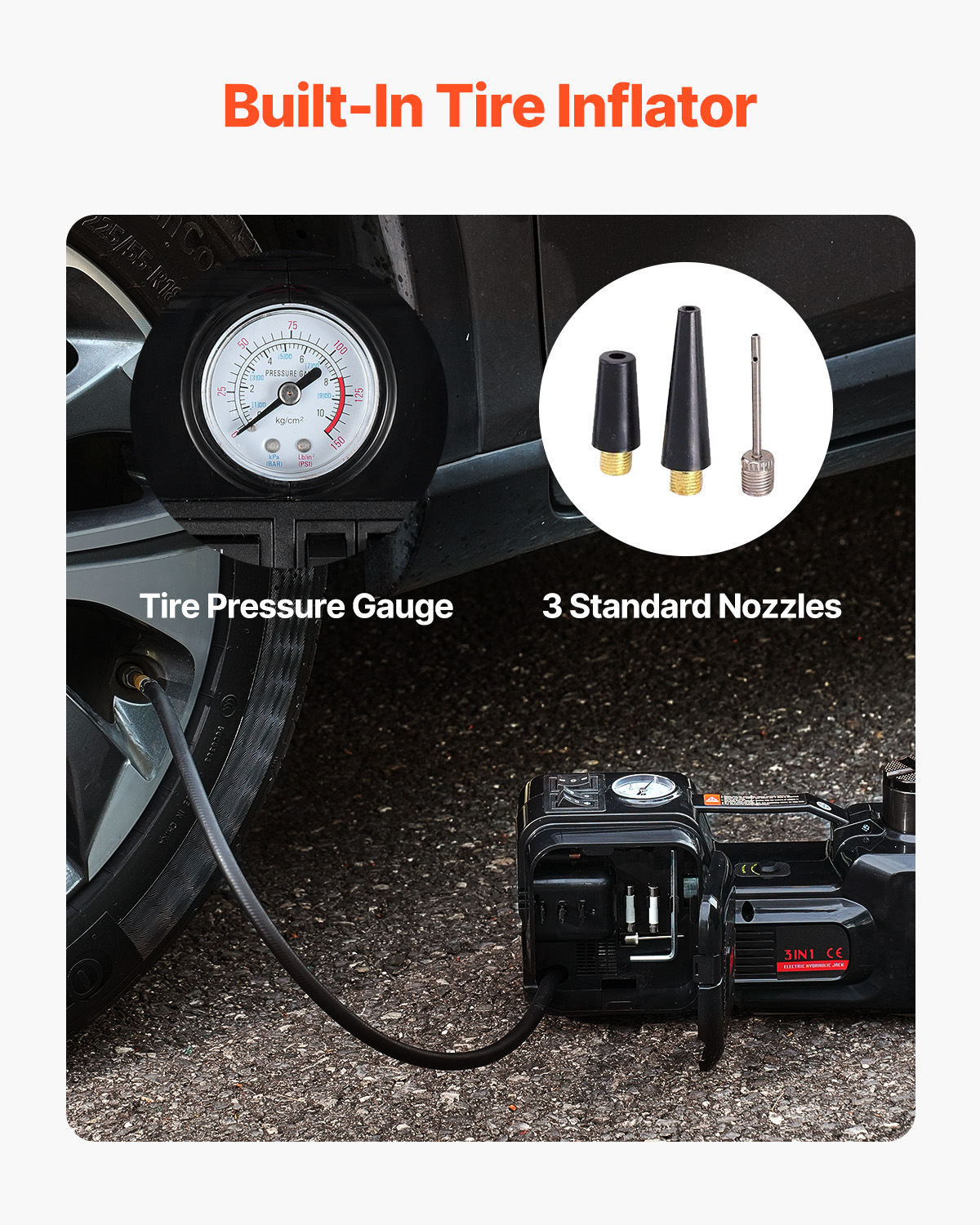 Electric Car Jack 5/15T Portable Jack Kit w/Impact Wrench and Remote Control - Picture 28 of 80