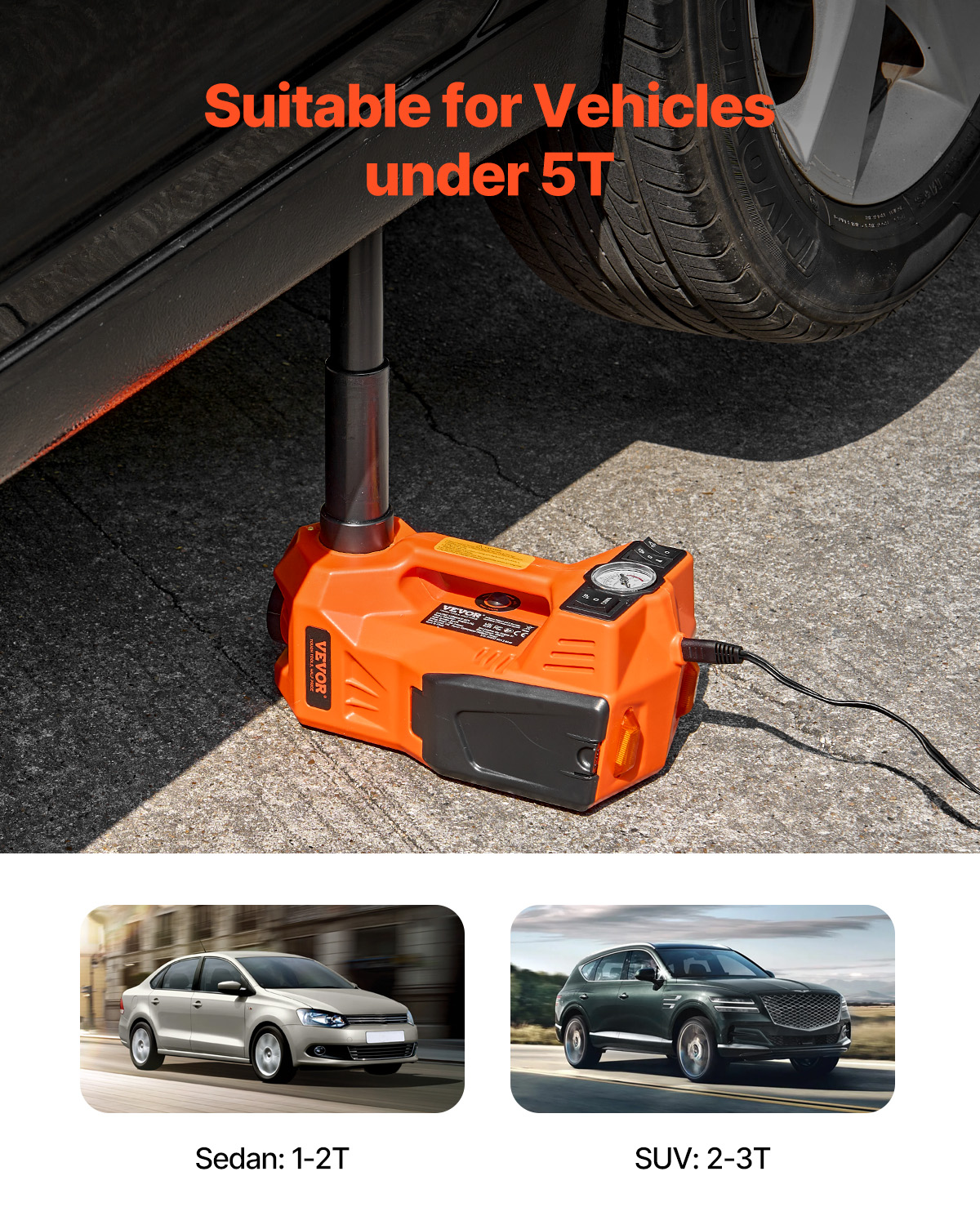 Electric Car Jack 5/15T Portable Jack Kit w/Impact Wrench and Remote Control - Picture 62 of 80