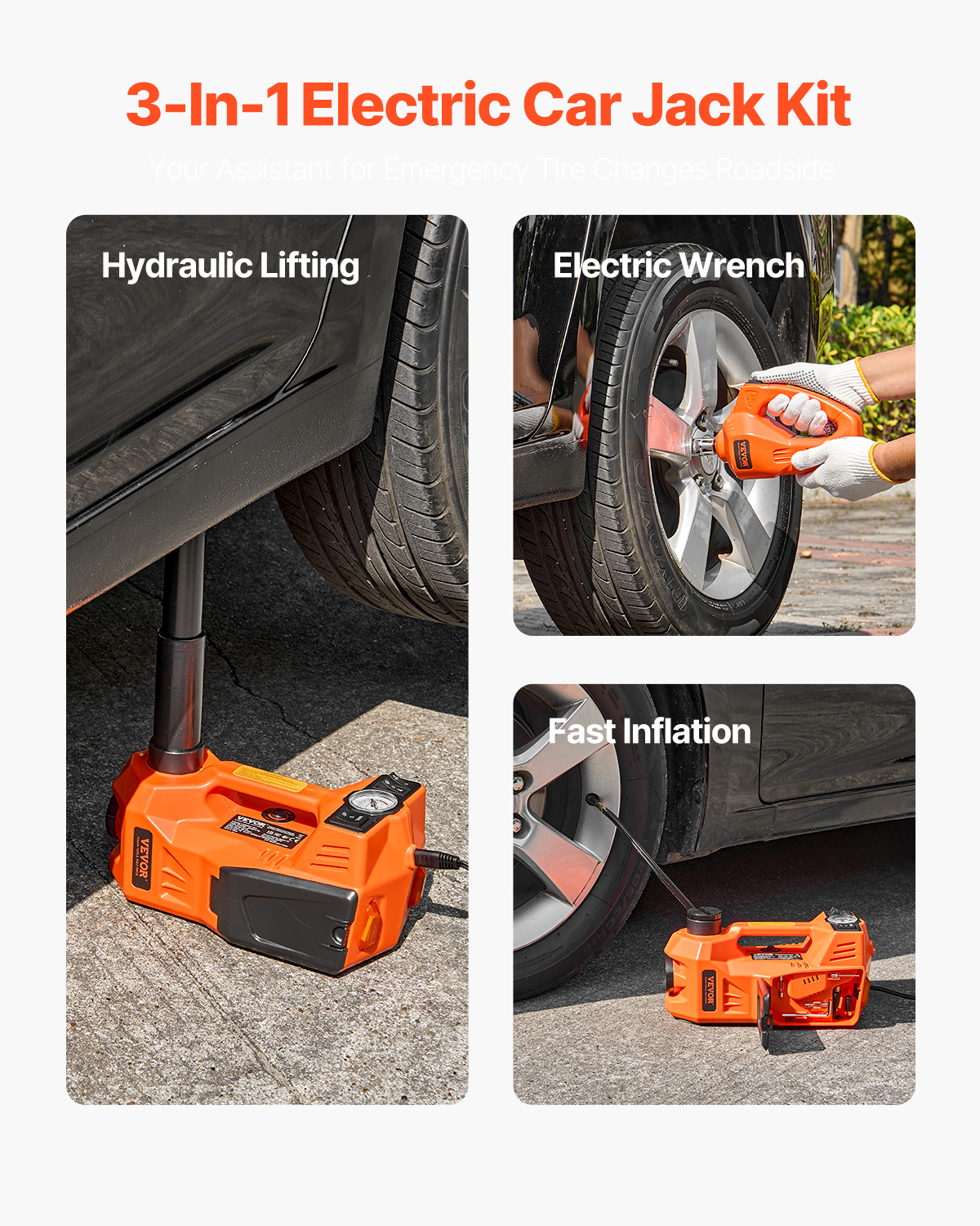 Electric Car Jack 5/15T Portable Jack Kit w/Impact Wrench and Remote Control - Picture 73 of 80
