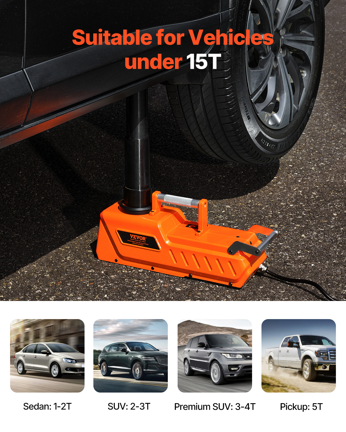 Electric Car Jack 5/15T Portable Jack Kit w/Impact Wrench and Remote Control - Picture 49 of 80