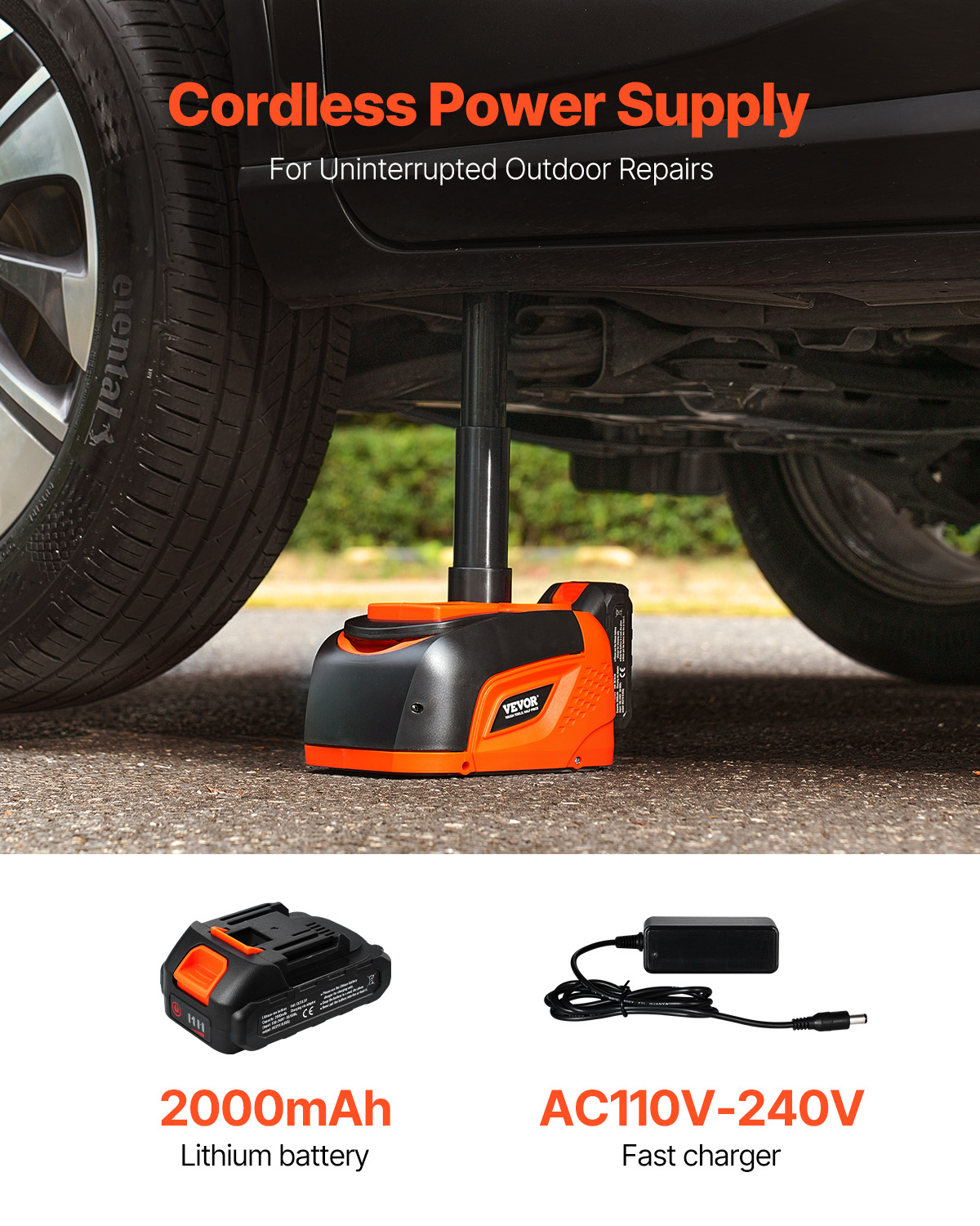 Electric Car Jack 5/15T Portable Jack Kit w/Impact Wrench and Remote Control - Picture 14 of 80