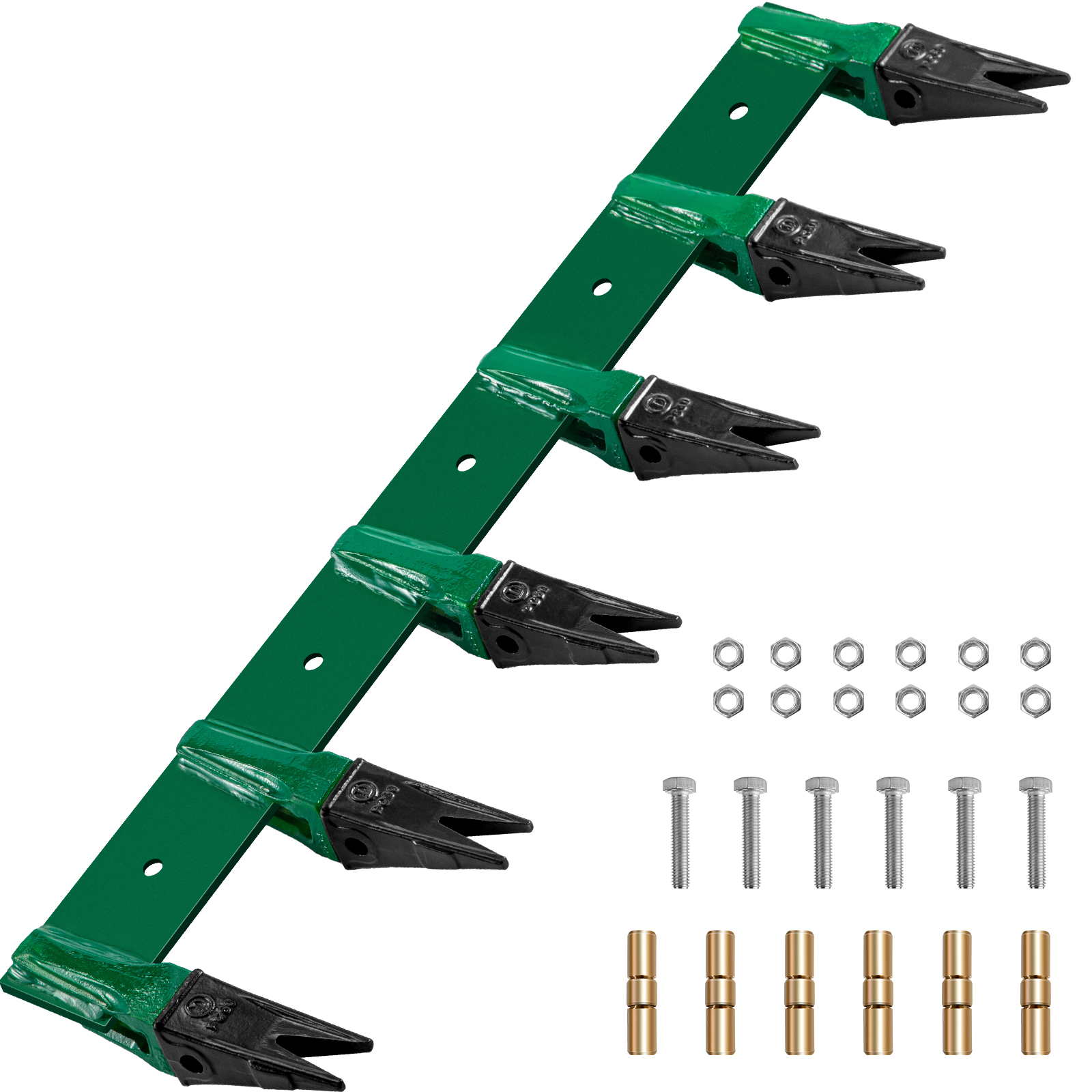 VEVOR Bucket Tooth Bar, 49'' Bolt on Tooth Bar, with 6 Weldon Shanks