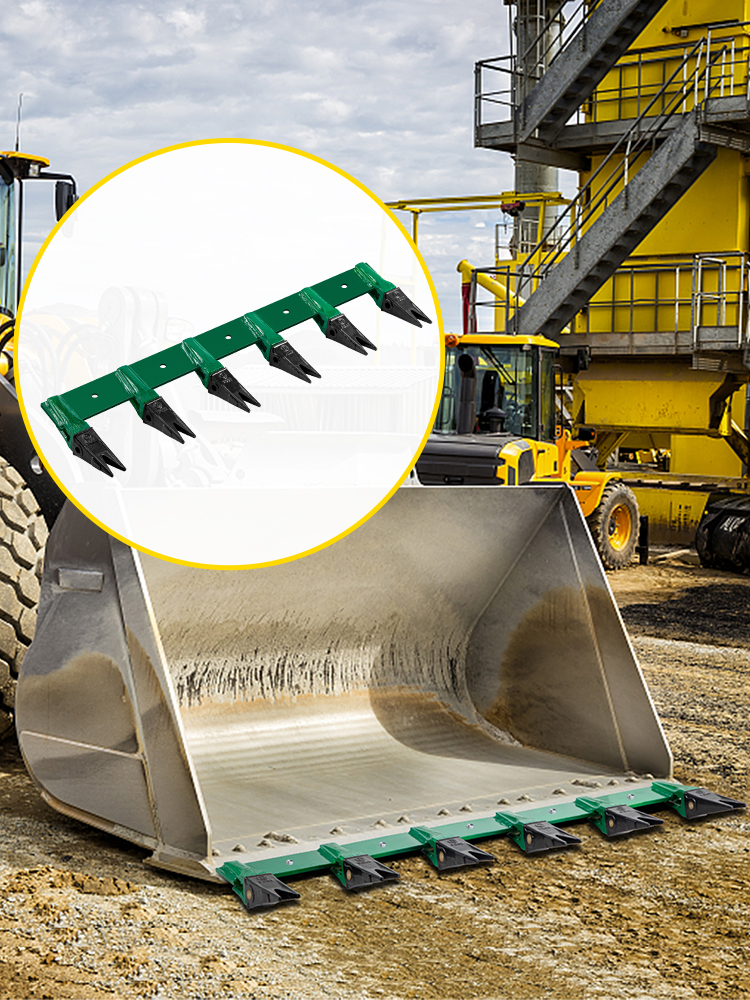 VEVOR Bucket Tooth Bar, 46'' Bolt on Tooth Bar, with 6 Weldon Shanks