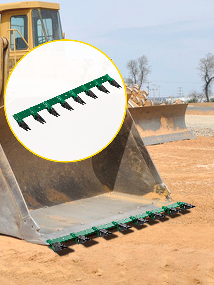 VEVOR Bucket Tooth Bar, 64'' Bolt on Tooth Bar, with 8 Weldon Shanks