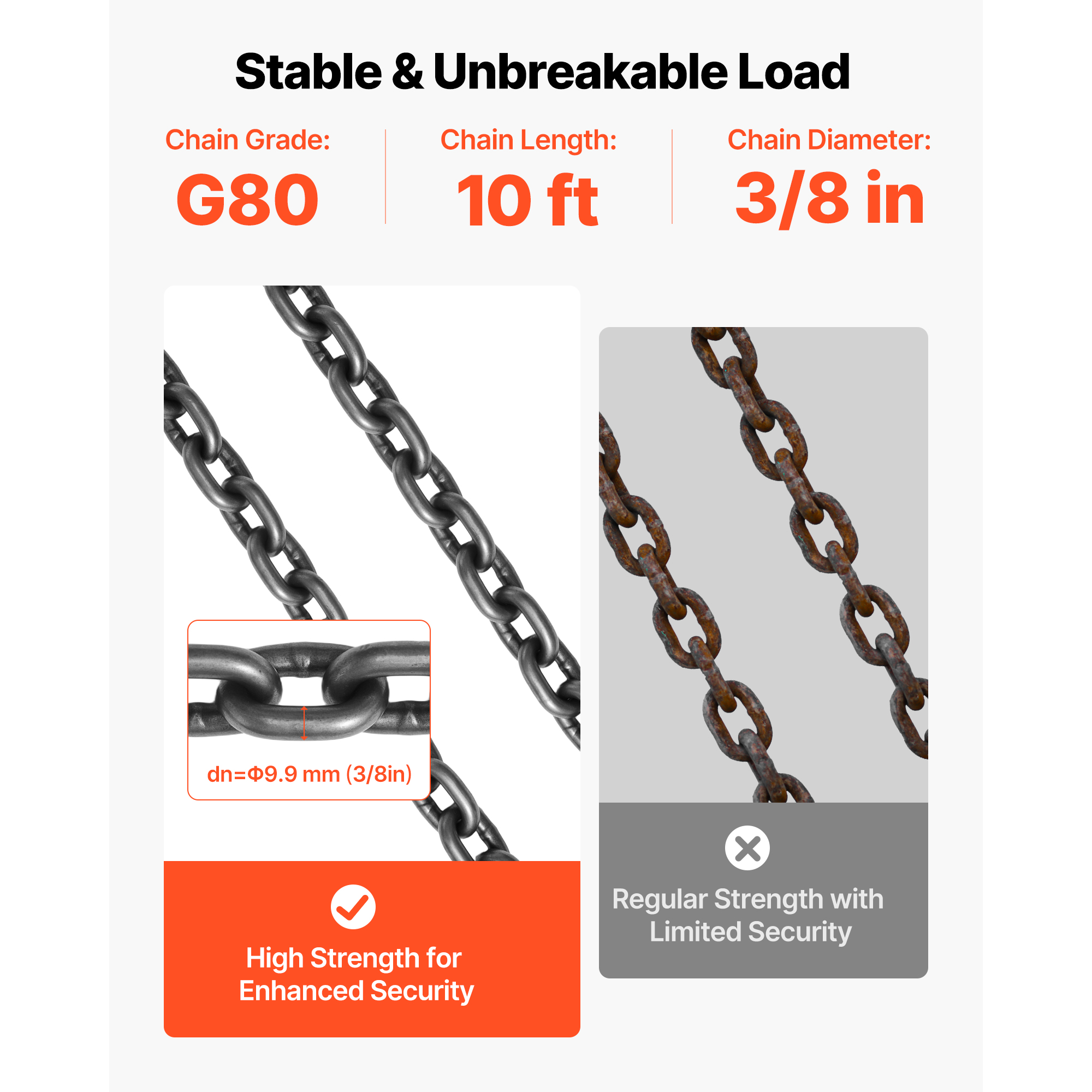 Mophorn Chain Sling, 10mm x 3 m Lifting Chains with 4 Leg Grab Hooks ...