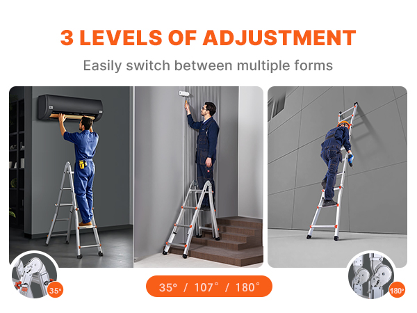 VEVOR Telescoping Ladder A Frame 11FT / 3350 mm Extension Multi-Function for Homework