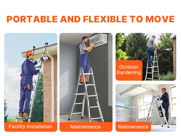 VEVOR Telescoping Ladder A Frame 11FT / 3350 mm Extension Multi-Function for Homework