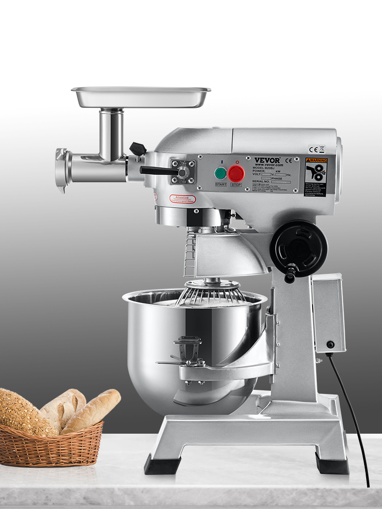 VEVOR Commercial Food Mixer 30qt Commercial Mixer with Timing Function 1100W Stainless Steel Bowl Heavy Duty Electric Food Mixer Commercial with 3
