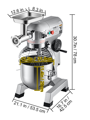 VEVOR Robot Patissier Multifonction 33 L Robot de Cuisine 1100 W Robot  Mélangeur Pétrisseur Inox 56 x 45 x 85,5 cm Avec 3 Agitateurs 3 Vitesses  Réglables Garde de Sécurité pour Mélanger des Aliments