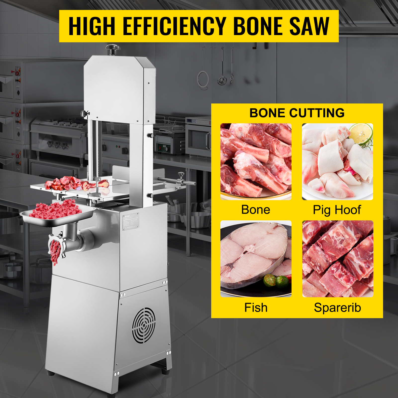 Machine commerciale électrique à scie à os à viande 1500 W coupe-viande  coupe-os