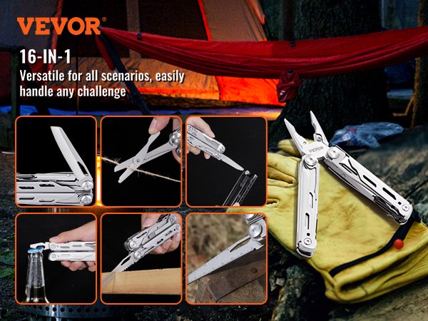 Multitool Knife 16 In 1 Pocket Multitool With 3 Large Blade Safety