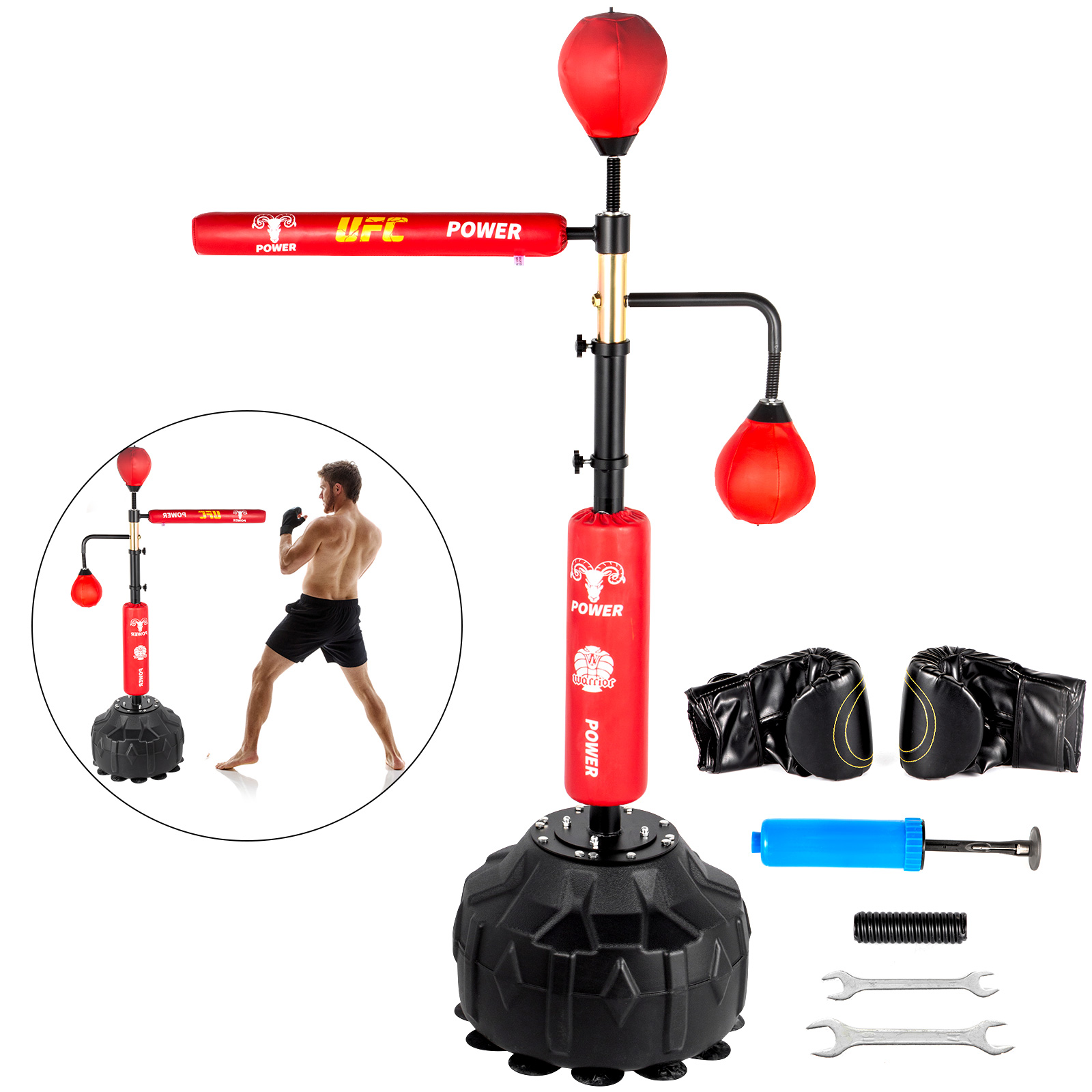 Details about   Free Standing Punching Speed Ball Boxing Adjustable Training Reflex Punching Bag 