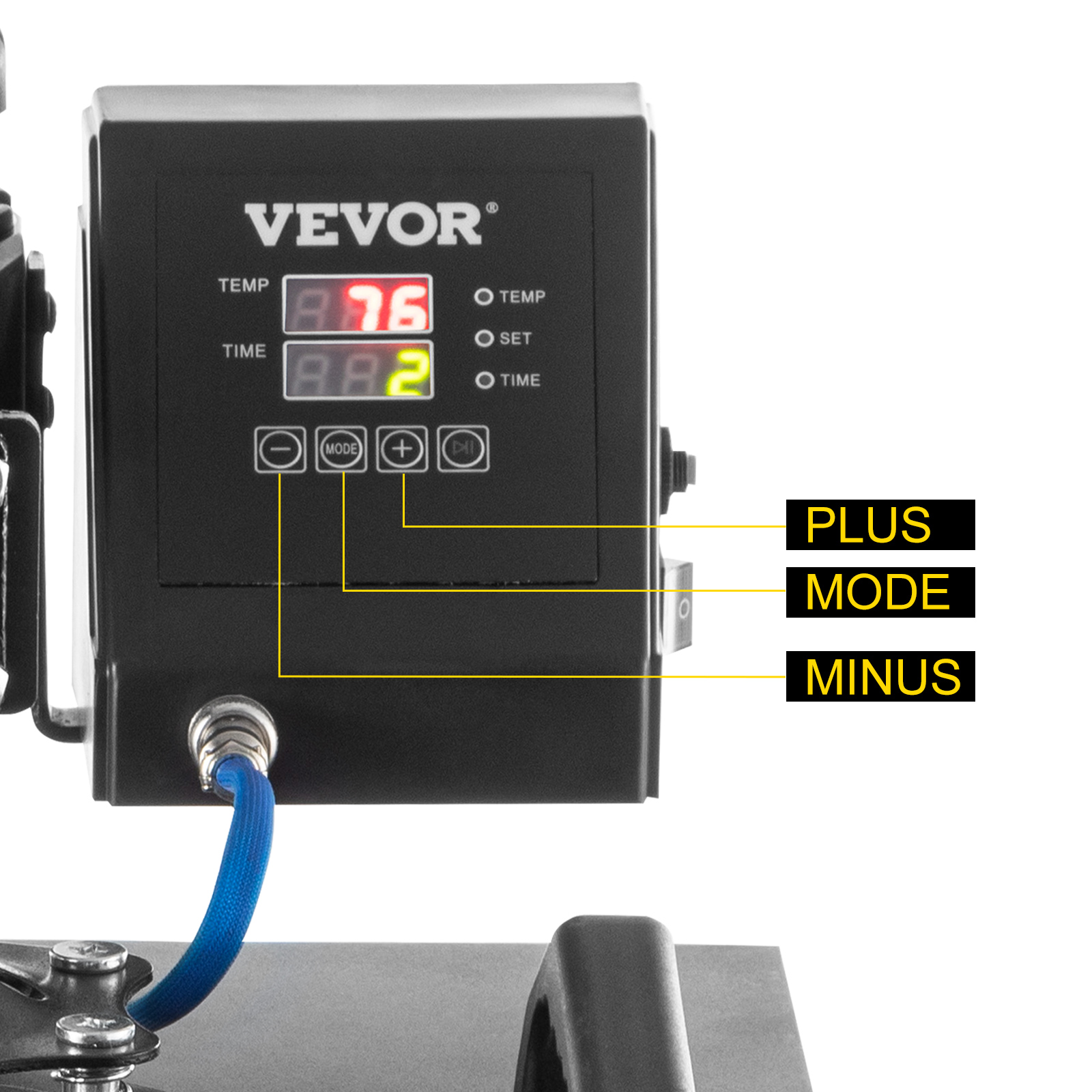 VEVOR Heat Press Machine, 15x15in / 38X38CM, Clamshell Sublimation Transfer Printer with Teflon Coated, Digital Precise Heat Control, Silica-Gel