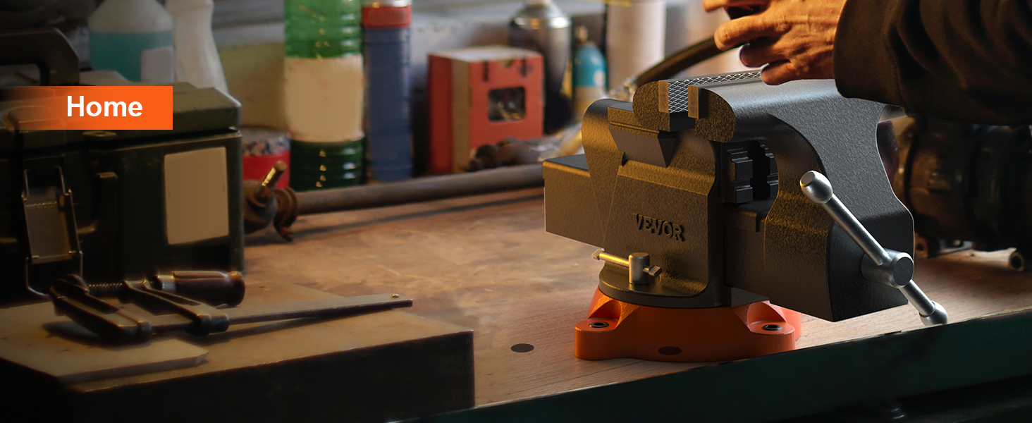 thumbnail image 2 of 6 Inch Bench Vise With Replaceable Hardened Steel Jaw Faces - Swivel Base, Lock Lever, Model 38-606 2 of 2