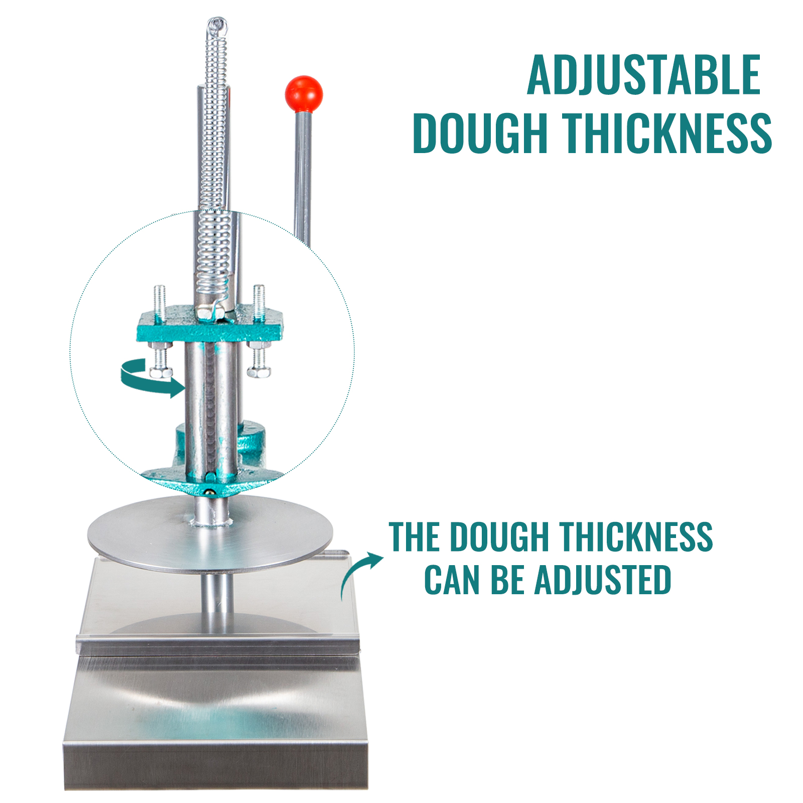 Sfogliatrice Per Pizza VEVOR - Macchina Per Stendere Pasta Manuale In Acciaio Inox, Diametro 24 Cm - Foto 9