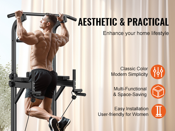 Sbarra Trazioni Regolabile Power Tower Per Allenamento Casa EASY BIG - Stazione Trazioni E Dip Regolabile Attrezzatura Palestra Casa