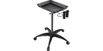 VEVOR Rolling Salon Tray Mobile Utility Tray Height Adjustable Large Tray Black