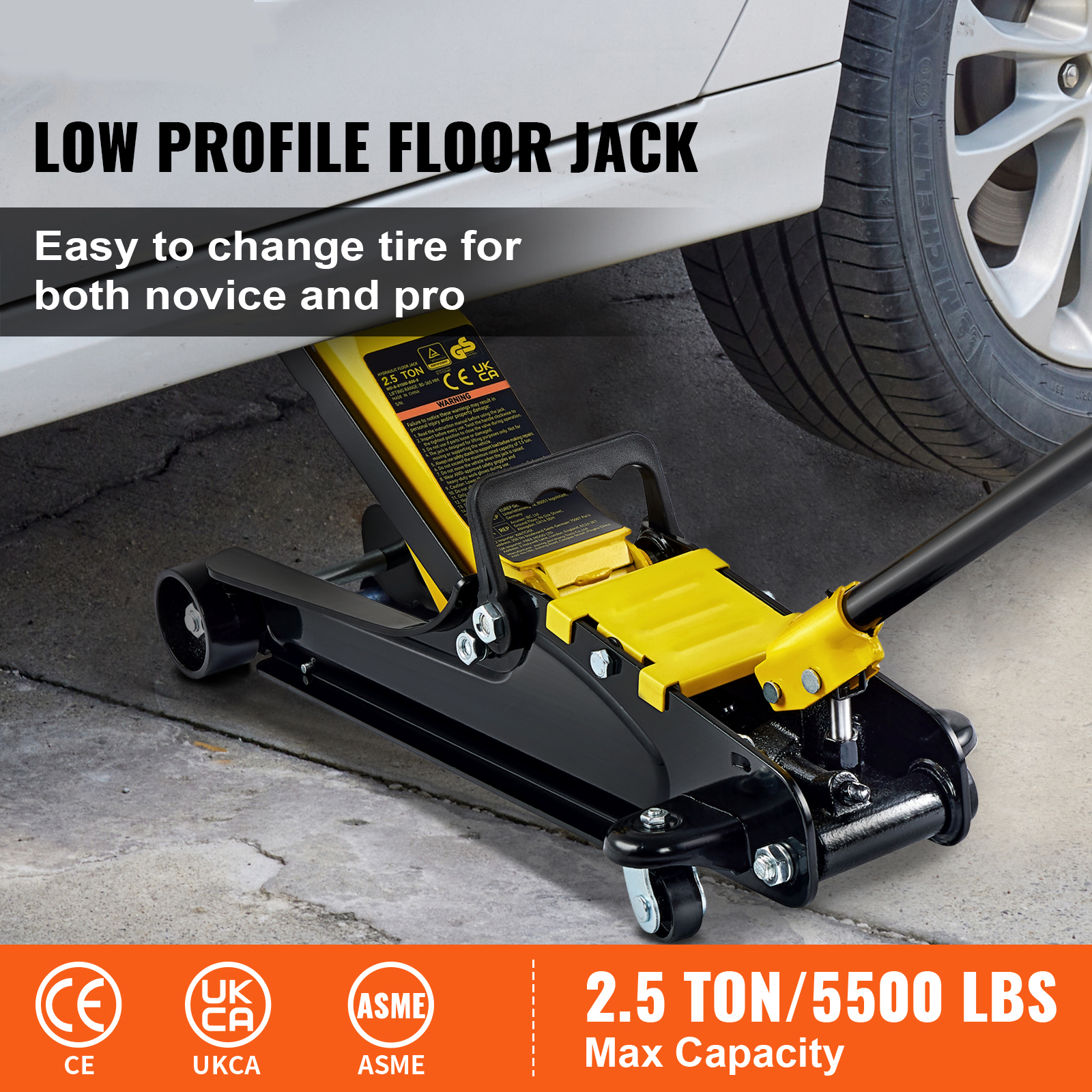 Low Profile Floor Jack 2.5/4/3/1.5 Ton Heavy-Duty/Aluminum Steel Car Jack