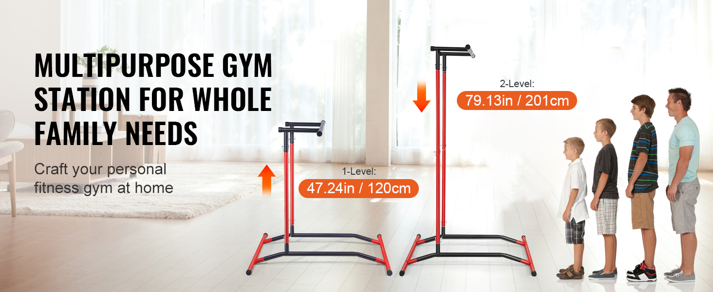 JOROTO Opvouwbaar Power Tower Dip Station - Verstelbaar Optrekstation Tot 172kg | 5-in-1 Home Gym Fitnessstation
