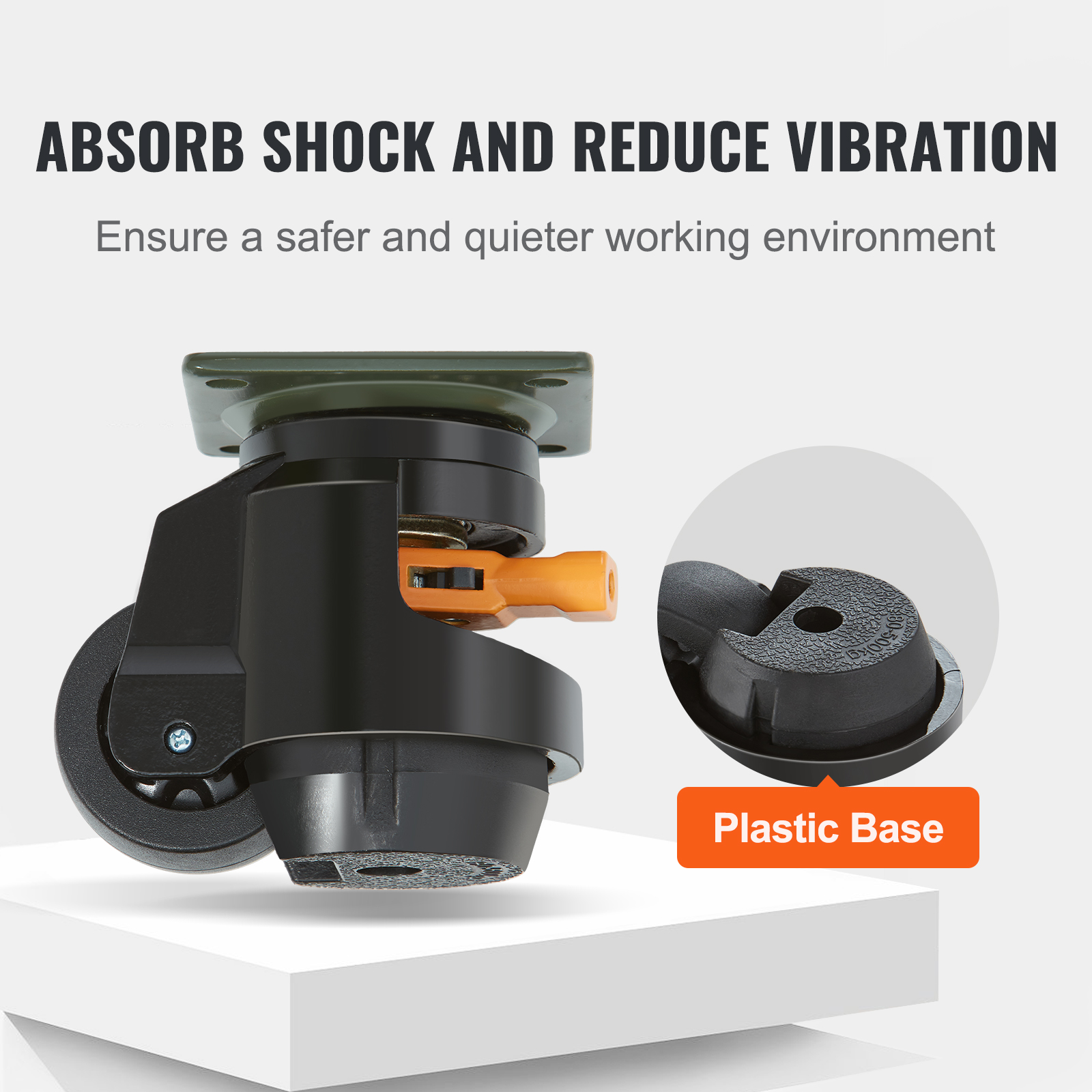 VEVOR Leveling Casters Adjustable PVC Plate Mounted Caster 720/2200/1100lbs 4pcs - Picture 17 of 38