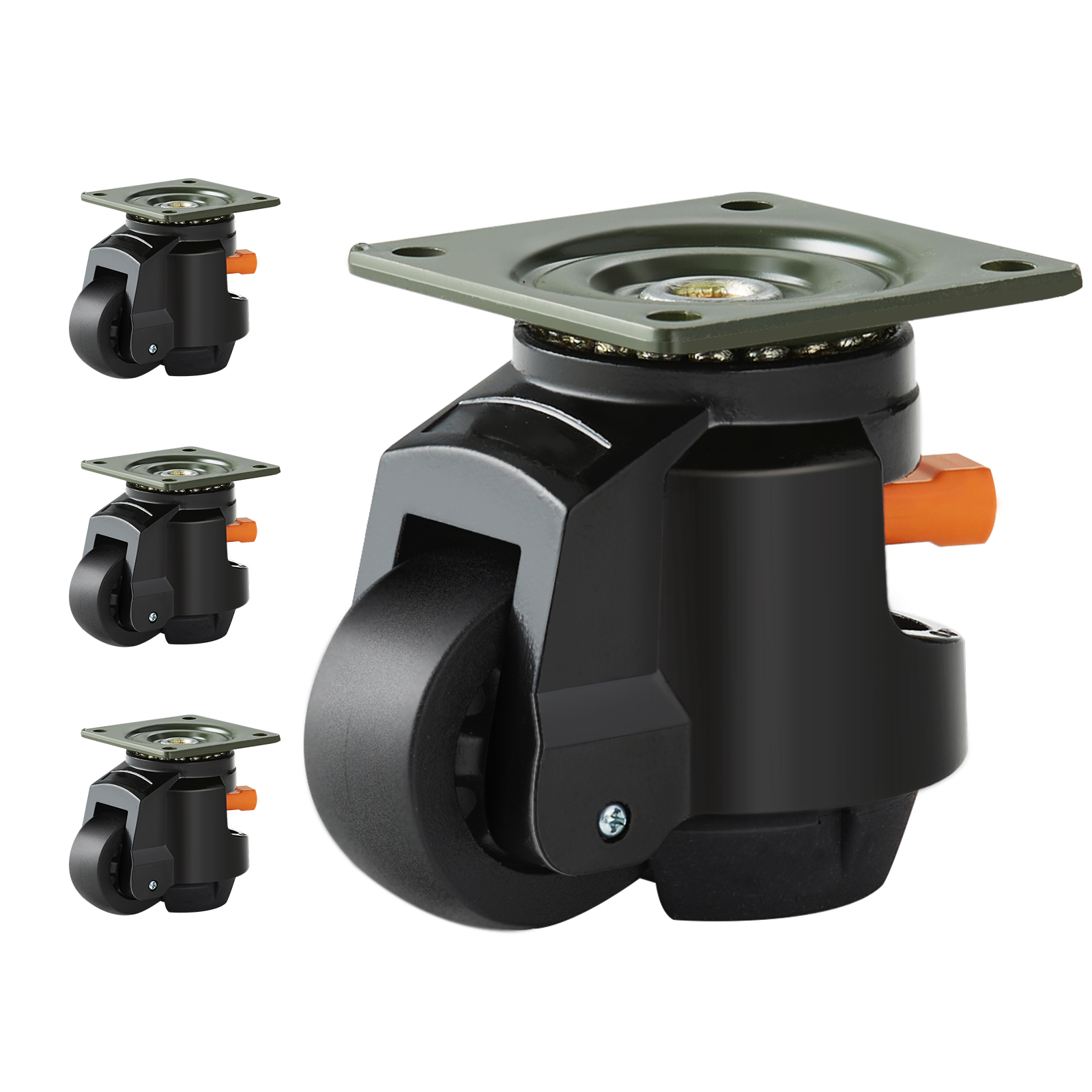 VEVOR Leveling Casters Adjustable PVC Plate Mounted Caster 720/2200/1100lbs 4pcs