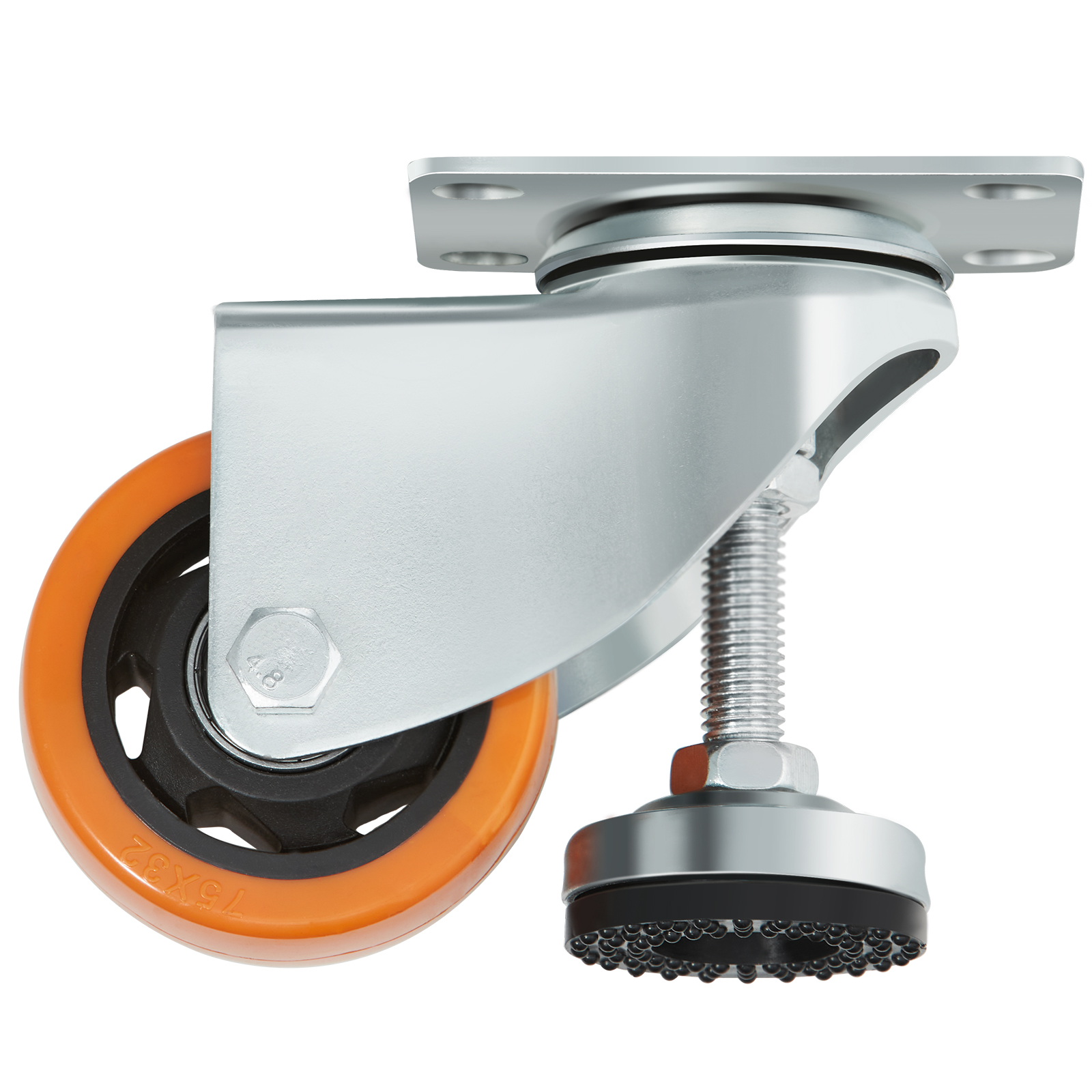 VEVOR Leveling Casters Adjustable PVC Plate Mounted Caster 720/2200/1100lbs 4pcs - Picture 14 of 38