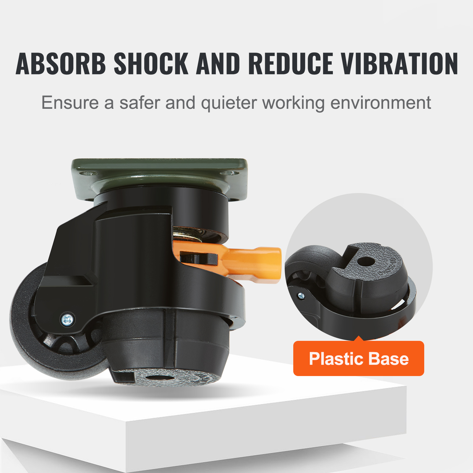 VEVOR Leveling Casters Adjustable PVC Plate Mounted Caster 720/2200/1100lbs 4pcs - Picture 29 of 38