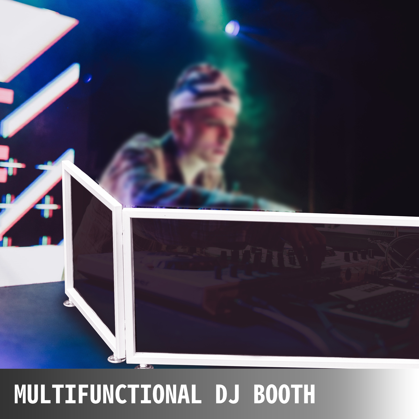 thumbnail image 2 of HECASA DJ Facade Booth Portable Event Cover Screen, Black 2 of 10