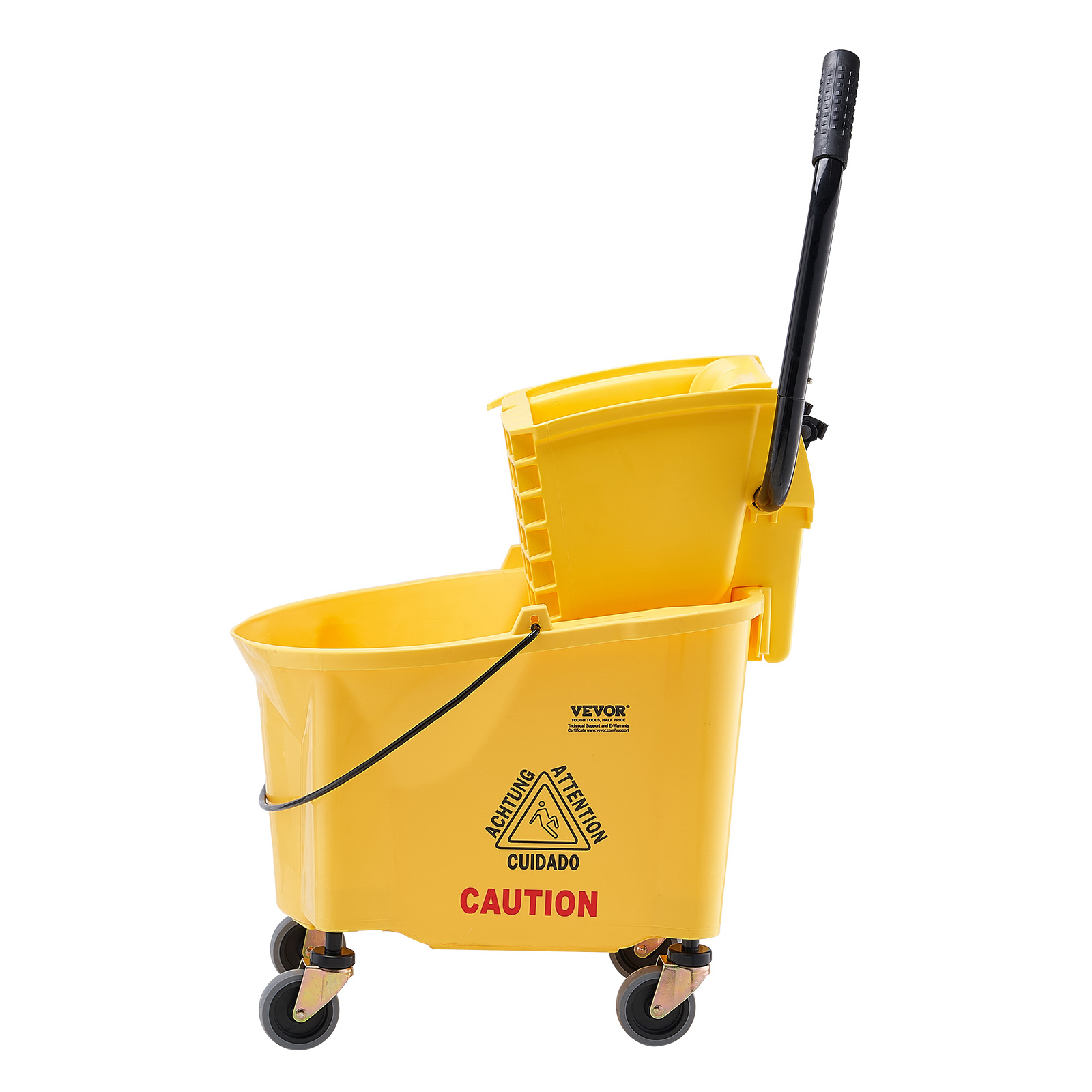 VEVOR Commercial Mop Bucket with Wringer 35/26Qt. Rolling Floor Cleaning Trolley - Picture 24 of 26