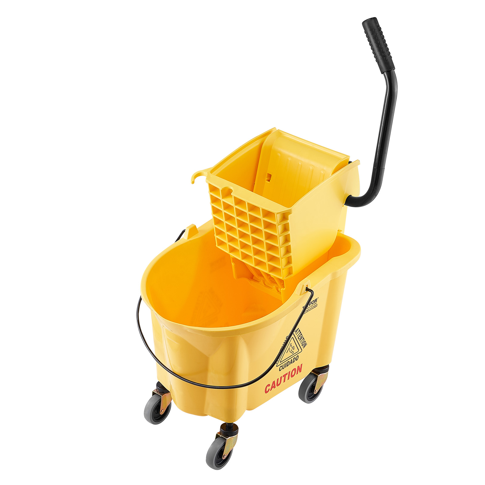 VEVOR Commercial Mop Bucket with Wringer 35/26Qt. Rolling Floor Cleaning Trolley - Picture 25 of 26
