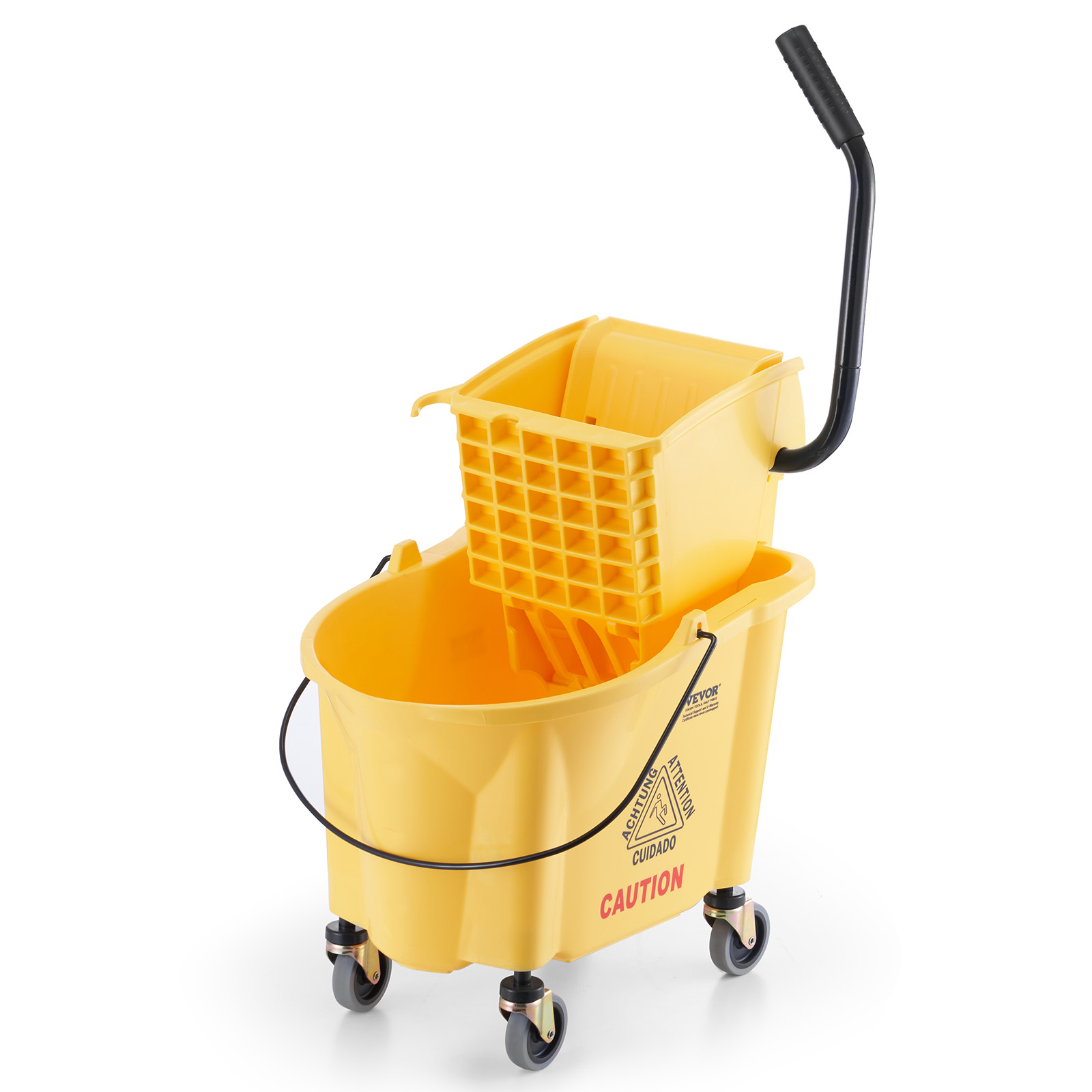 VEVOR Commercial Mop Bucket with Wringer 35/26Qt. Rolling Floor Cleaning Trolley - Picture 26 of 26