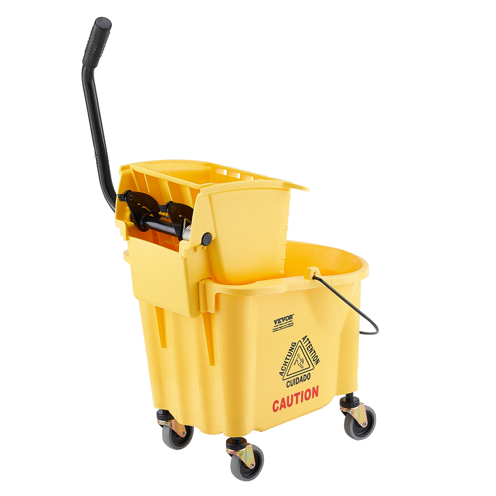 VEVOR Commercial Mop Bucket with Wringer 35/26Qt. Rolling Floor Cleaning Trolley - Picture 23 of 26