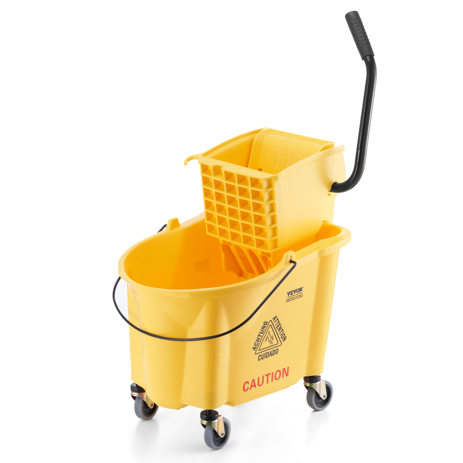 VEVOR Commercial Mop Bucket with Wringer 35/26Qt. Rolling Floor Cleaning Trolley - Picture 3 of 26