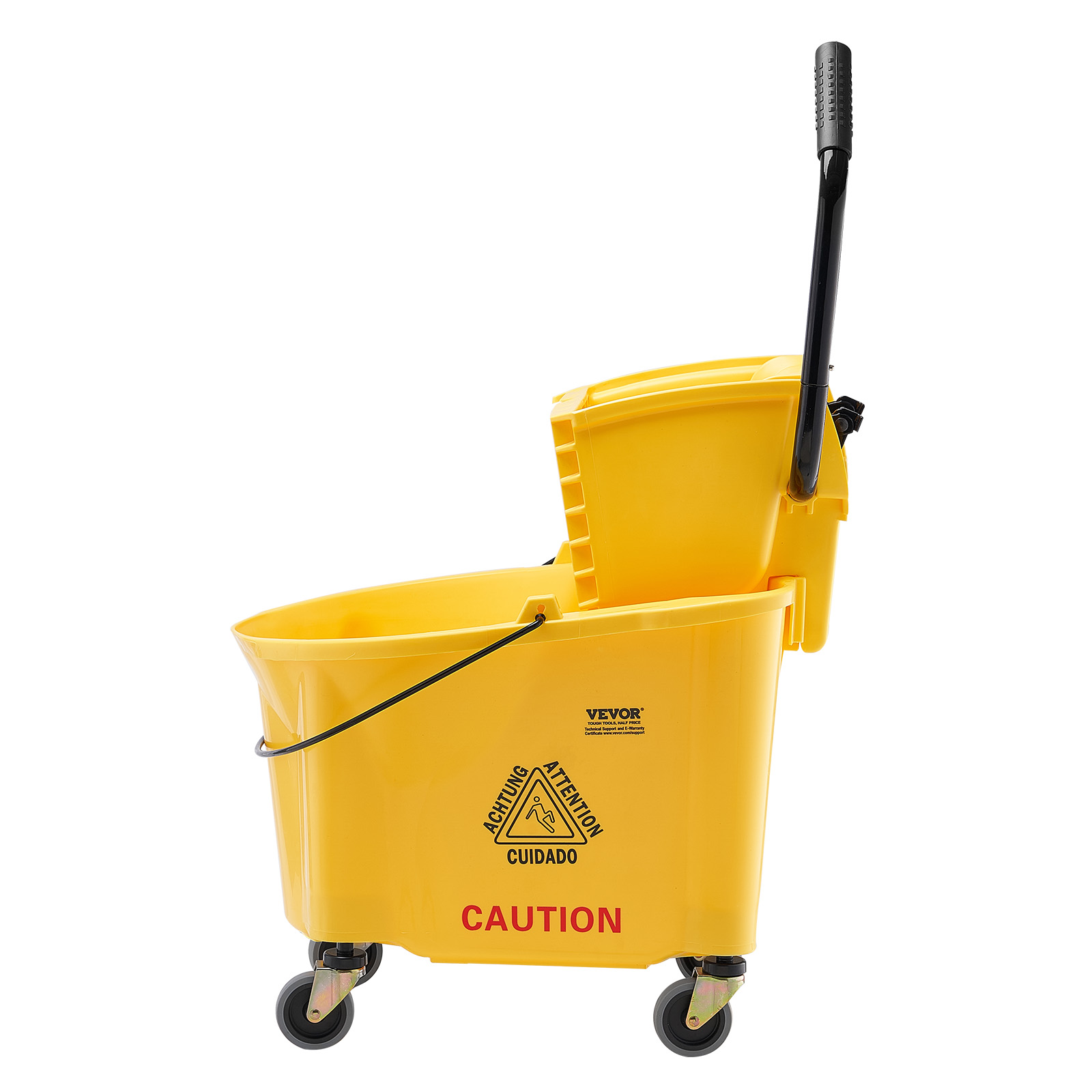 VEVOR Commercial Mop Bucket with Wringer 35/26Qt. Rolling Floor Cleaning Trolley - Picture 12 of 26