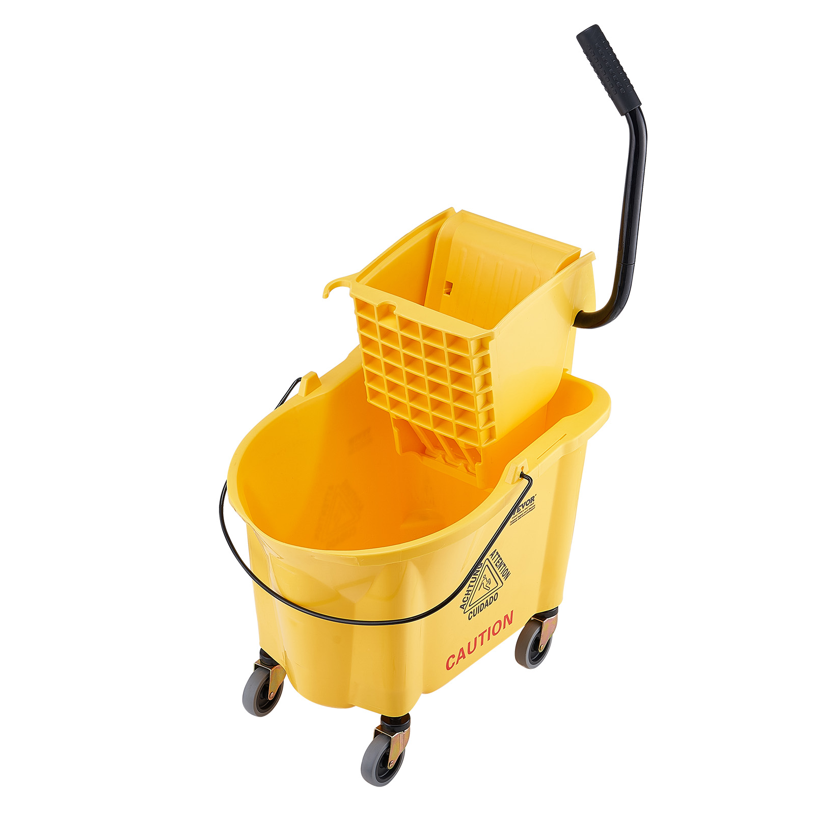 VEVOR Commercial Mop Bucket with Wringer 35/26Qt. Rolling Floor Cleaning Trolley - Picture 13 of 26