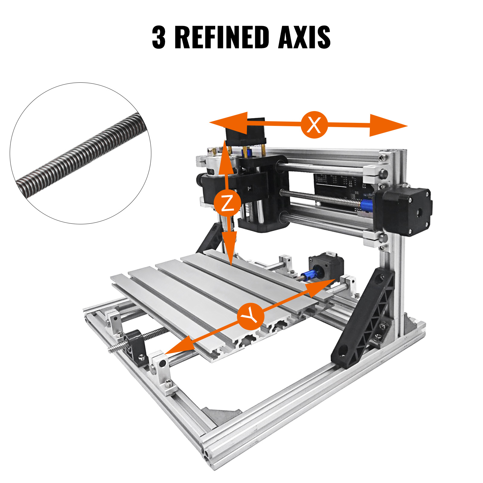 3 Axis CNC Router Kit 2418 5500MW Für Holz Gravieren 2020-Aluminiumprofile 