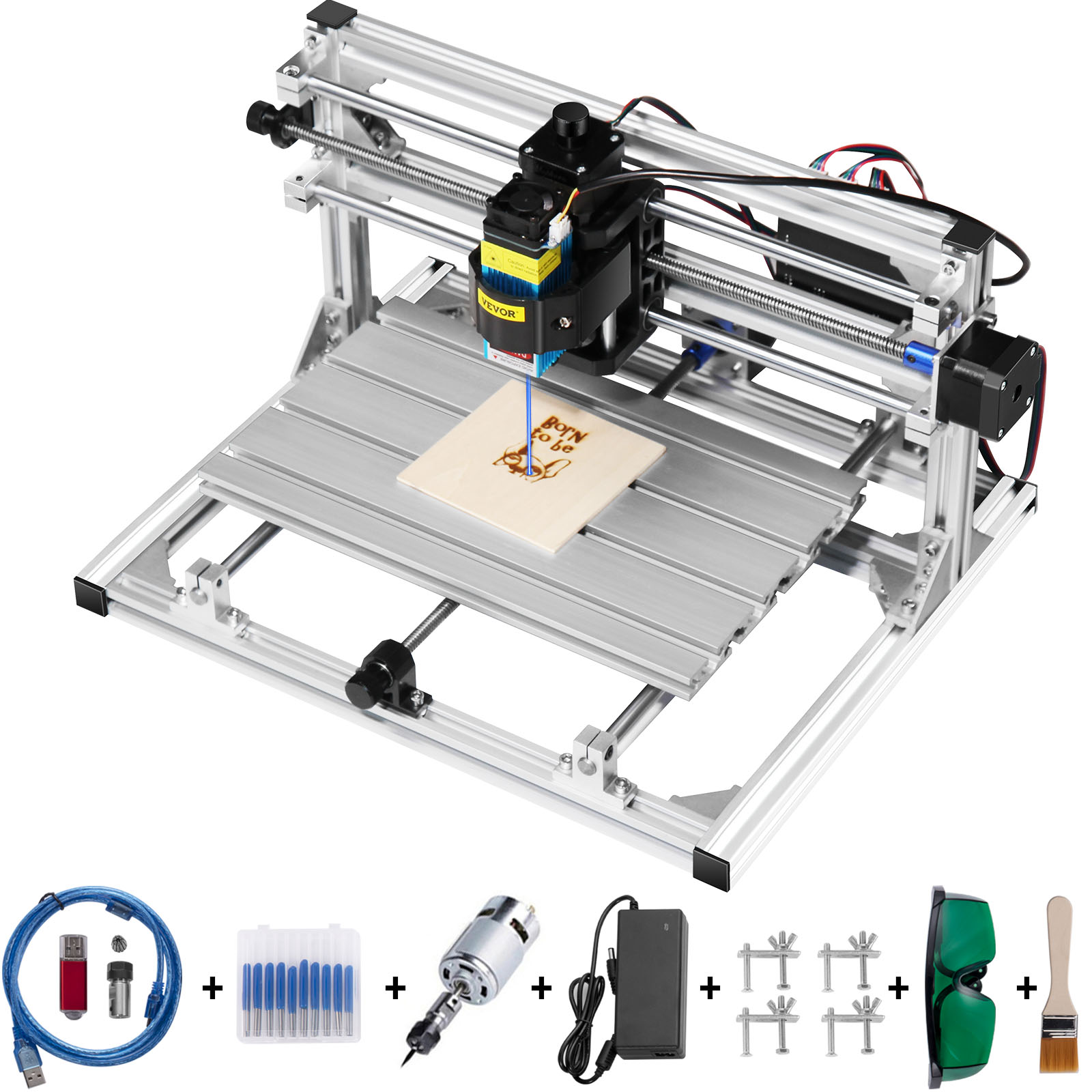 VEVOR CNC 3018 DIY 3 Axis Engraver Kit With 5500mw Laser Engraver Milling  Machine For Wood PVB PCB | VEVOR AU